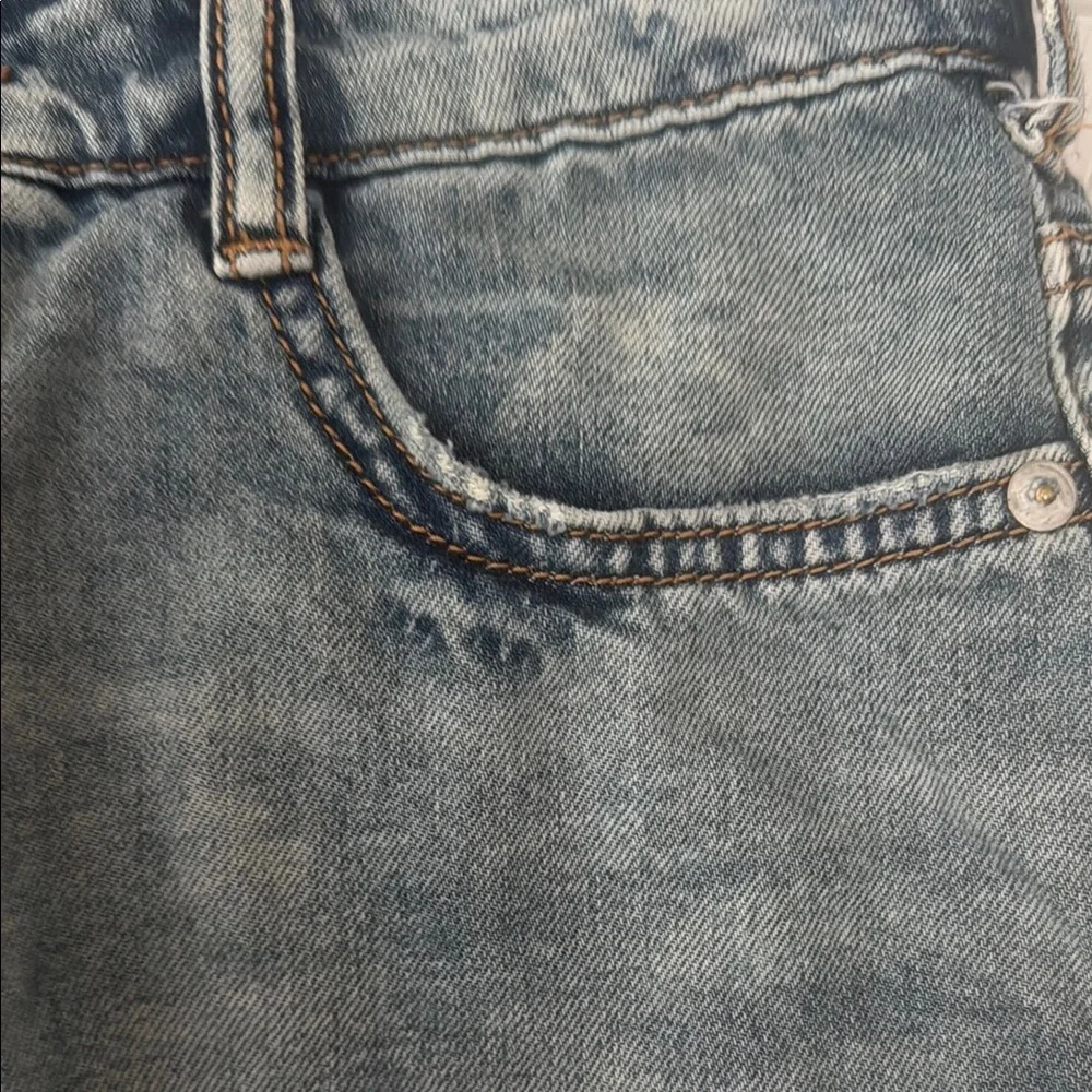 Anthropologie Blue High-Waisted Jean Shorts - Picture 3 of 7